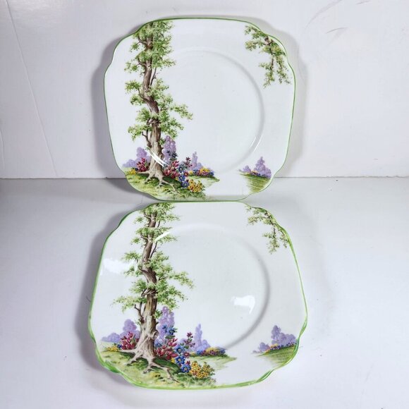 Royal Albert Greenwood Tree Bread & Butter Plates Set 2 6 7/8" No Wear V… - Picture 2 of 5